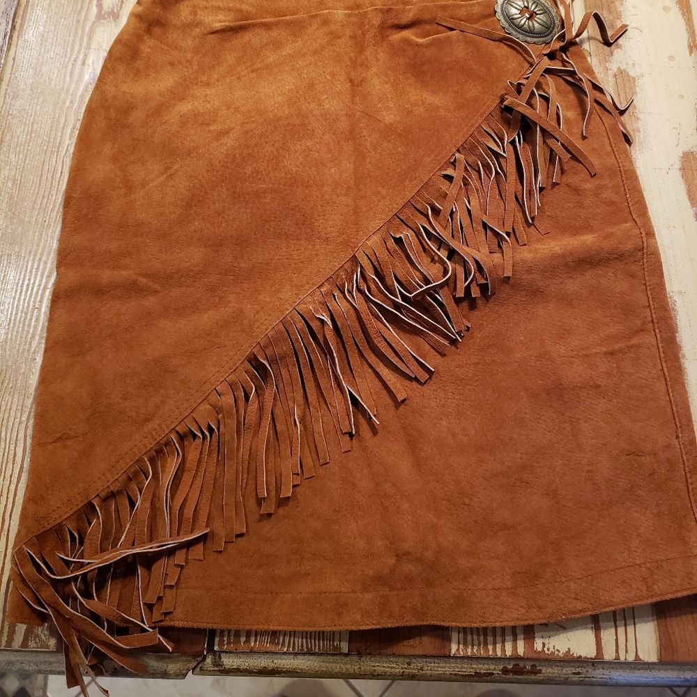 Women's leather western skirt, size 8 - never worn